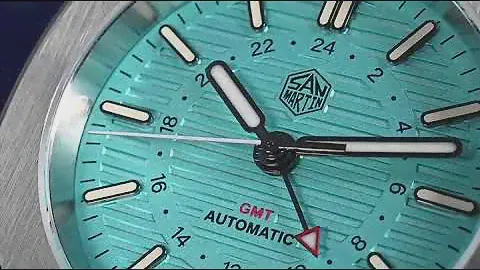 San Martin 43mm Automatic Mechanical Wristwatches For Men GMT Watch 6460 Luxury 10Bar Lumi